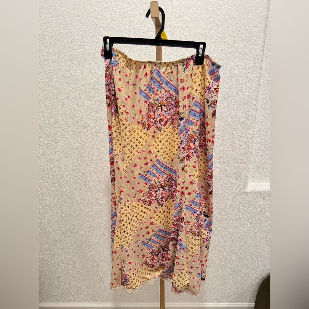 Vintage Sag Harbor Patchwork Polyester Skirt Lace… - image 1